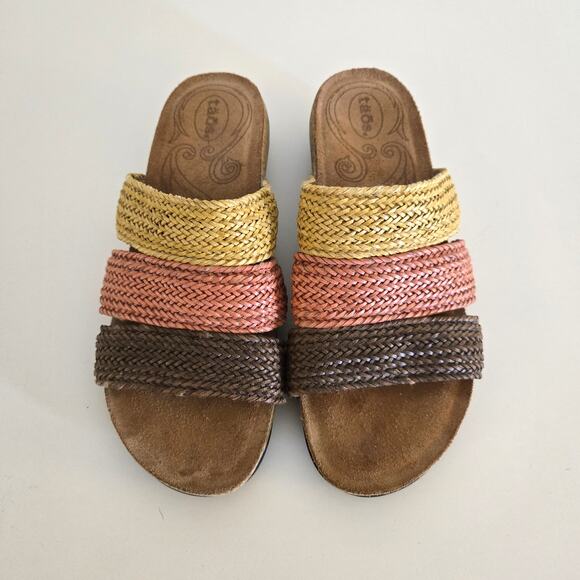 Taos Braided Leather Slip On Slide Sandals EU 38, US 7 - 7.5 - Picture 1 of 9